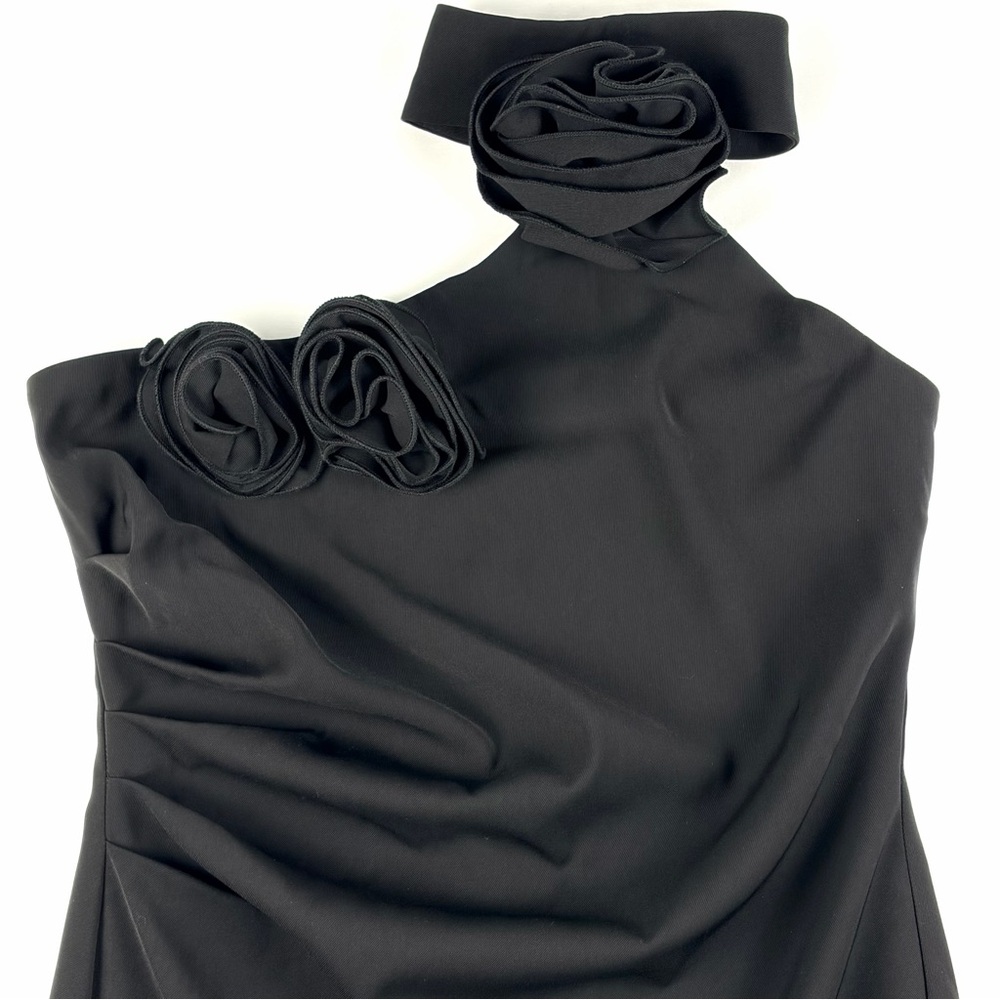 ASTR The Label Black Rosette Halter Mini Dress NWT Cocktail Party Medium - Picture 7 of 10